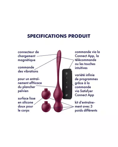 Photo des Boules de Geisha Satisfyer Love Birds Vary App Rou-3