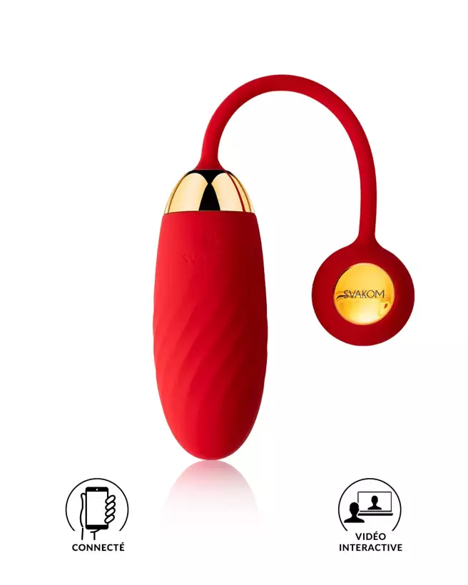 Image SVAKOM ELLA NEO Rouge - Œuf Vibrant Télécommandé High-Tech-1