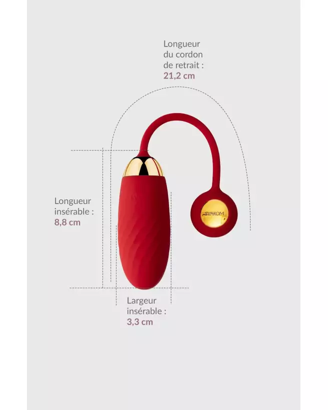 Image SVAKOM ELLA NEO Rouge - Œuf Vibrant Télécommandé High-Tech-4