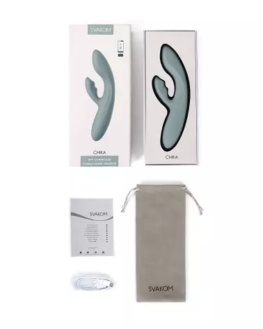 Image SVAKOM CHIKA GREY VERT - Stimulateur Point G haute performance-6