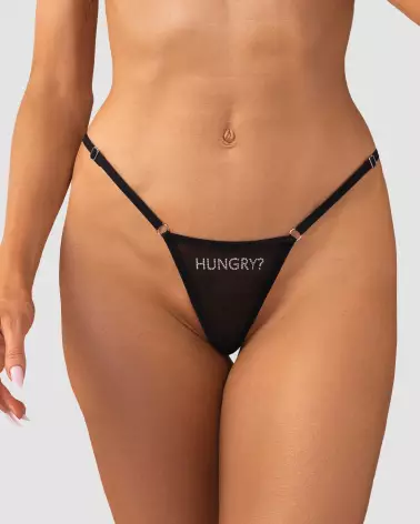 String Violami Hungry d'Obsessive en mesh noir avec strass-7
