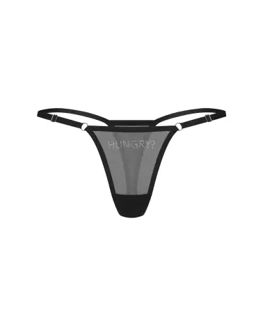 String Violami Hungry d'Obsessive en mesh noir avec strass-8