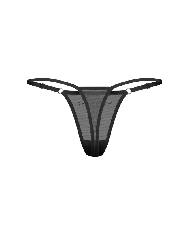 String Violami Hungry d'Obsessive en mesh noir avec strass-9