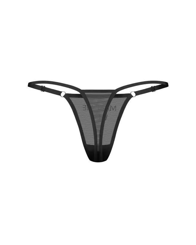String Violami Make me Wet d'Obsessive avec maille noire et strass-9