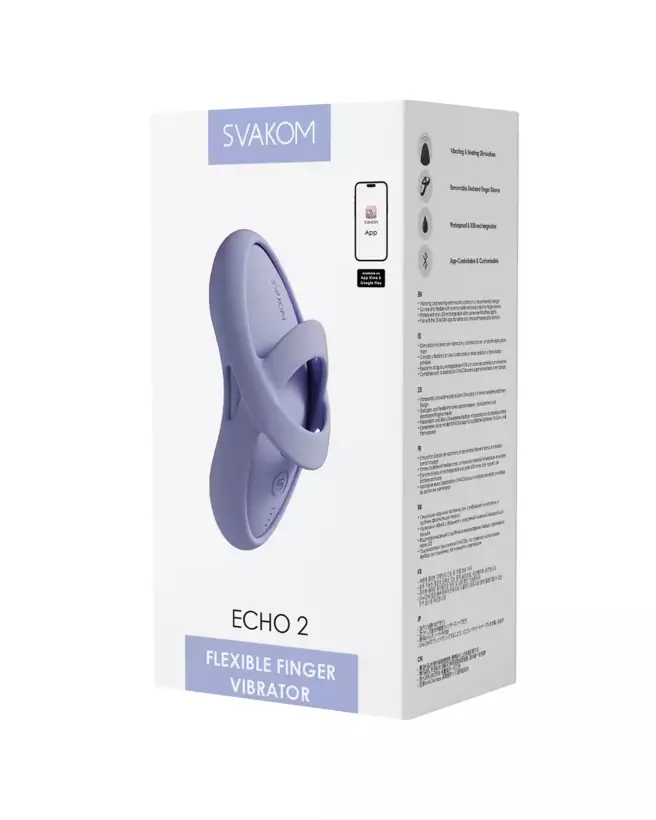 Image SVAKOM ECHO 2 Bleu, vibromasseur ergonomique de qualité-2