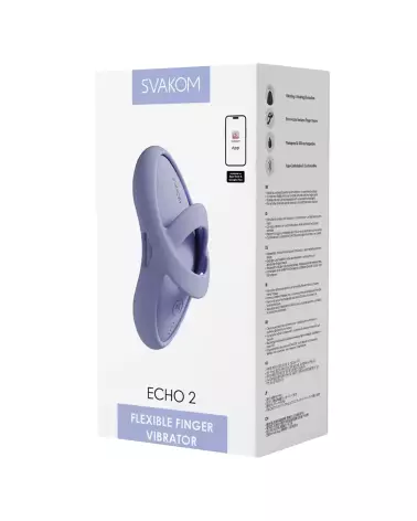 Image SVAKOM ECHO 2 Bleu, vibromasseur ergonomique de qualité-2