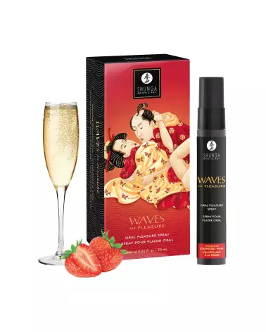 Image du Spray Waves of Pleasure SHUNGA goût vin pétillant à la fraise pour plaisir oral-1