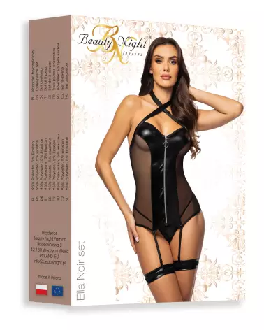 Photo de l'ensemble Ella Noir par Beauty Night en Wetlook et mesh, design élégant et séduisant-7