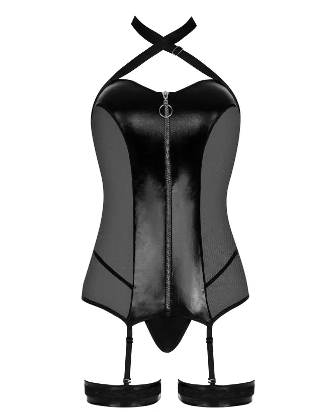 Photo de l'ensemble Ella Noir par Beauty Night en Wetlook et mesh, design élégant et séduisant-9