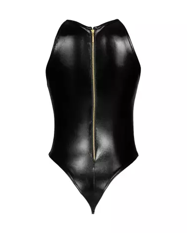 Photo de l'ensemble lingerie Dark Magnet noir par Beauty Night, style audacieux avec look humide et détails de résille-12