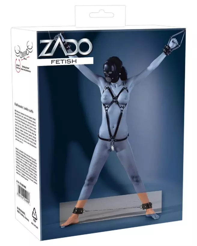 Menottes de cheville en cuir ZADO pour bondage de haute qualité-1