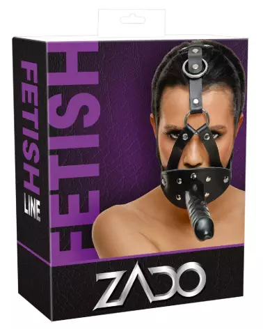 Image du harnais LeatherHead ZADO avec dildo pour jeux de baillons - qualité et confort-1