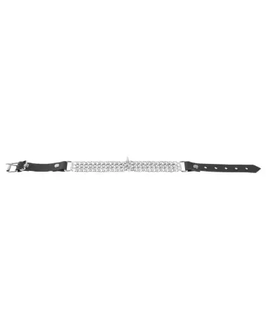 Collier BDSM en cuir ZADO avec chaîne, Leder Halsfessel Kette, accessoires de domination leather-7