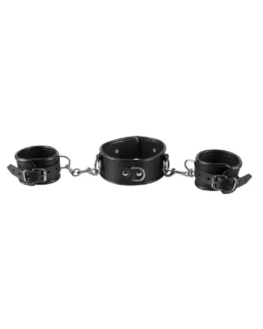 Collier et menottes en cuir ZADO pour BDSM-2