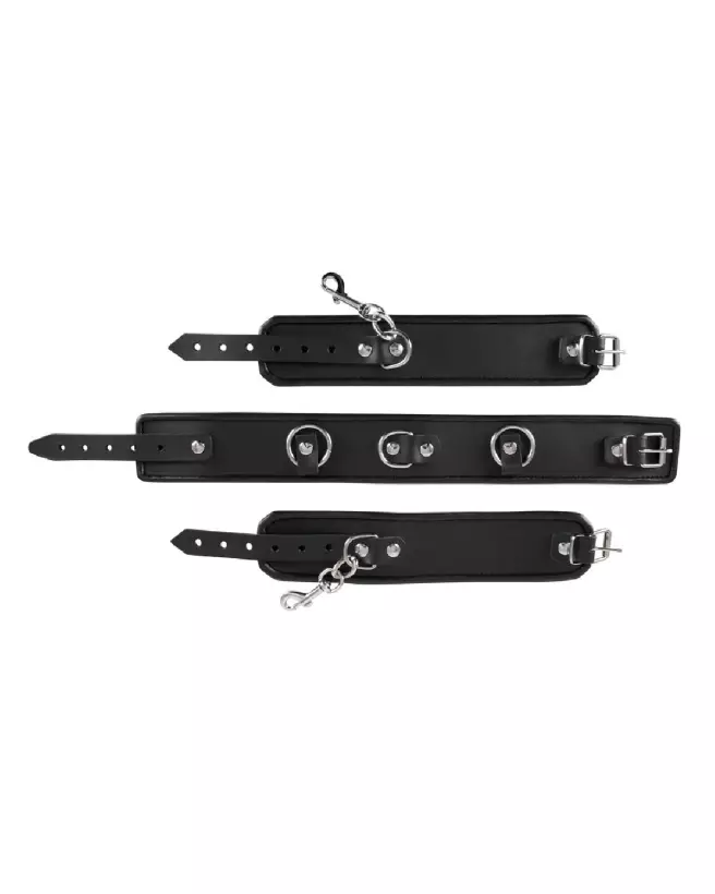 Collier et menottes en cuir ZADO pour BDSM-3