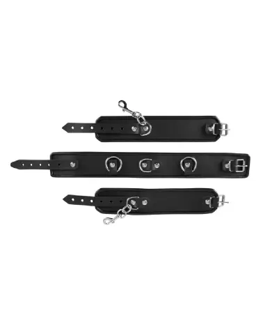 Collier et menottes en cuir ZADO pour BDSM-3