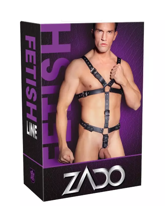 Harnais en cuir ZADO pour homme taille S-L, style élégant et robuste-1