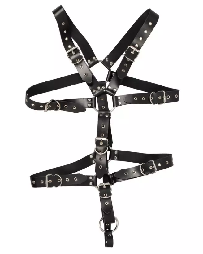 Harnais en cuir ZADO pour homme taille S-L, style élégant et robuste-3