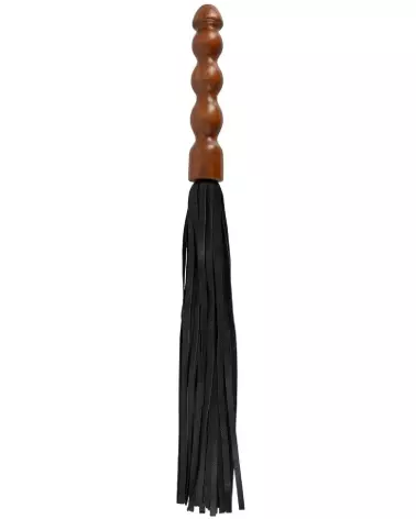 Image du fouet Leather Flogger Wood de ZADO en cuir véritable-1