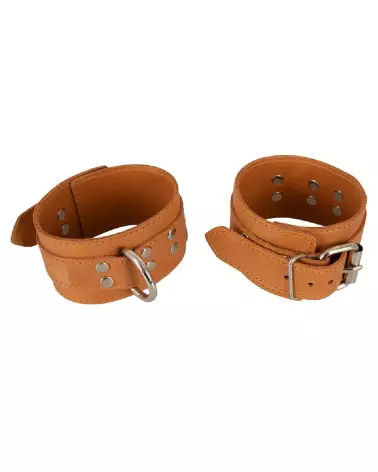 Menottes en cuir naturel ZADO ajustables et confortables pour bondage-2