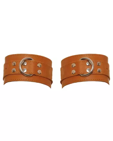 Menottes en cuir naturel ZADO ajustables et confortables pour bondage-4
