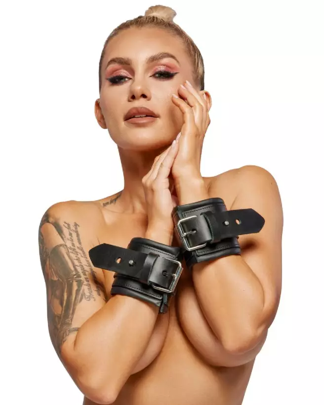 Menottes en cuir ZADO pour jeux érotiques de luxe-2