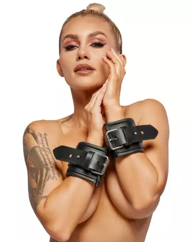 Menottes en cuir ZADO pour jeux érotiques de luxe-2