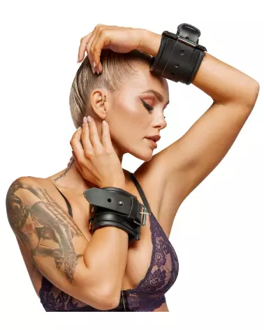 Menottes en cuir ZADO pour jeux érotiques de luxe-3