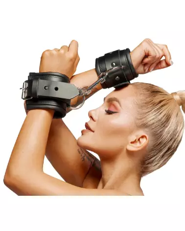 Menottes en cuir ZADO pour jeux érotiques de luxe-4
