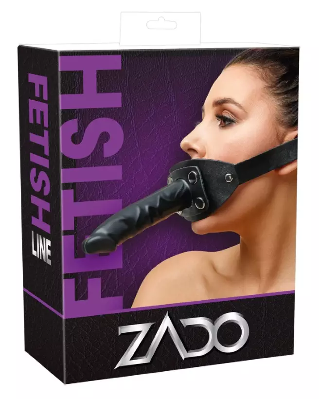 Baillon Leather Gag Penis en cuir avec gode intégré de ZADO pour BDSM-1