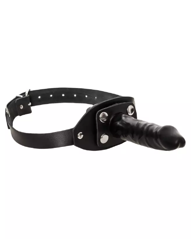 Baillon Leather Gag Penis en cuir avec gode intégré de ZADO pour BDSM-6