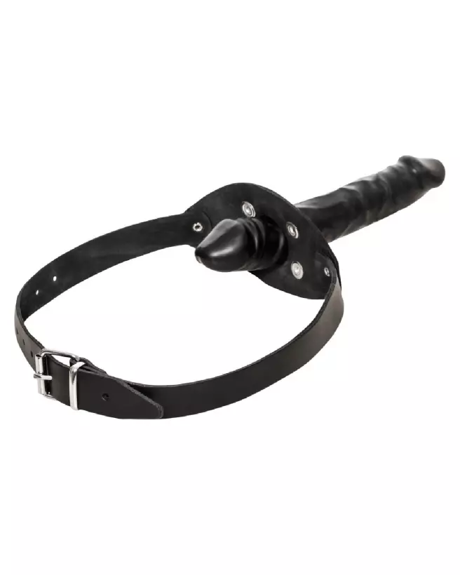Baillon Leather Gag Penis en cuir avec gode intégré de ZADO pour BDSM-7