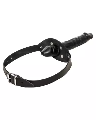 Baillon Leather Gag Penis en cuir avec gode intégré de ZADO pour BDSM-7