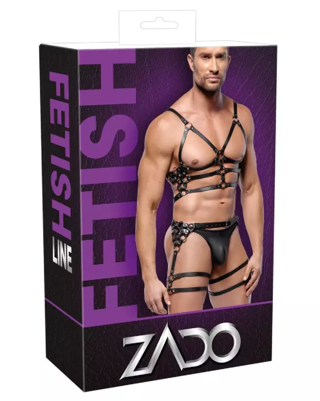Harnais en cuir ZADO taille M/L pour homme, accessoire de mode élégant et durable-1