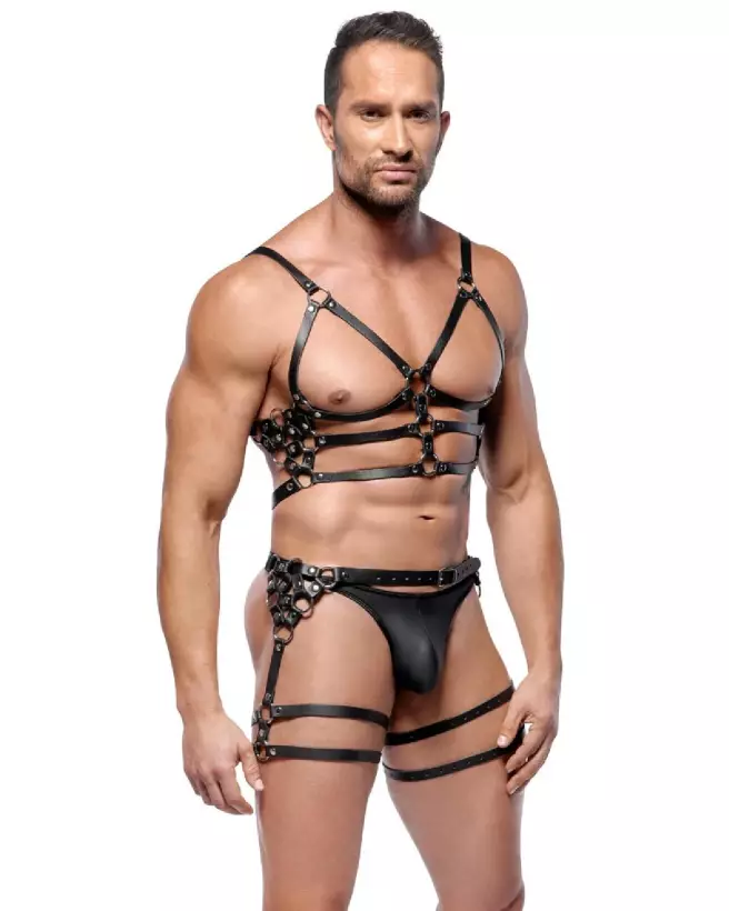 Harnais en cuir ZADO taille M/L pour homme, accessoire de mode élégant et durable-2
