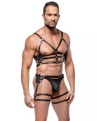 Harnais en cuir ZADO taille M/L pour homme, accessoire de mode élégant et durable-2