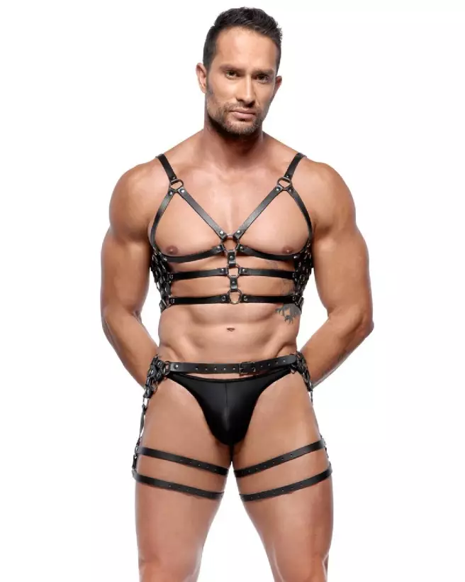 Harnais en cuir ZADO taille M/L pour homme, accessoire de mode élégant et durable-3