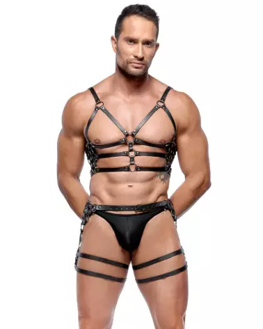 Harnais en cuir ZADO taille M/L pour homme, accessoire de mode élégant et durable-3