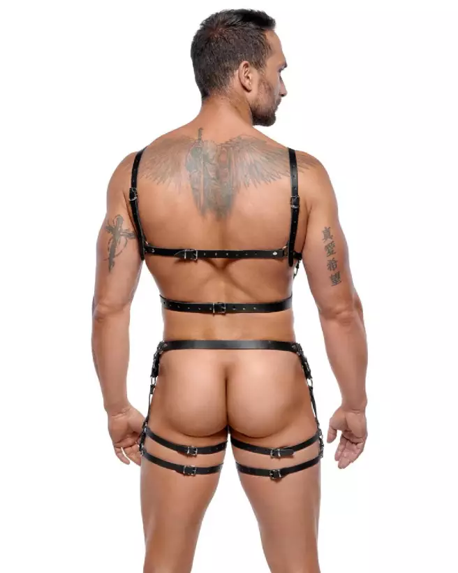 Harnais en cuir ZADO taille M/L pour homme, accessoire de mode élégant et durable-5