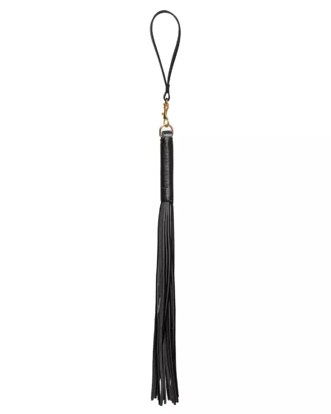 Image du Leather Flogger Gold de ZADO, fouet en cuir doré pour BDSM-1