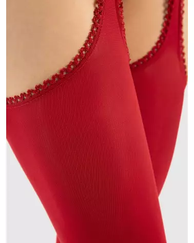 Image des bas jarretelles Diavola 60 DEN rouge par Fiore, élégance et séduction en lingerie-3