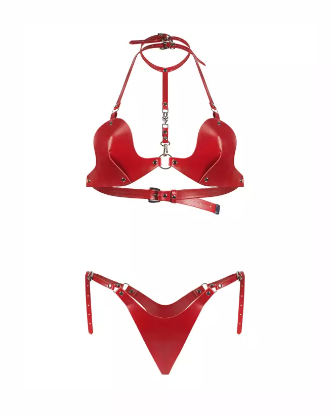 Photo de l'ensemble Inferro 2 pièces rouge par Obsessive, design géométrique élégant-6