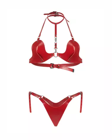 Photo de l'ensemble Inferro 2 pièces rouge par Obsessive, design géométrique élégant-6