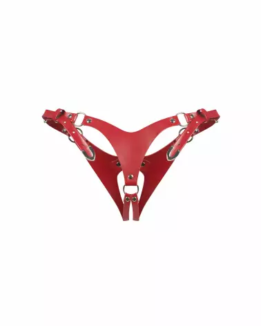 Image du String Ouvert Inferro par Obsessive avec sangles ajustables et anneaux en argent-9