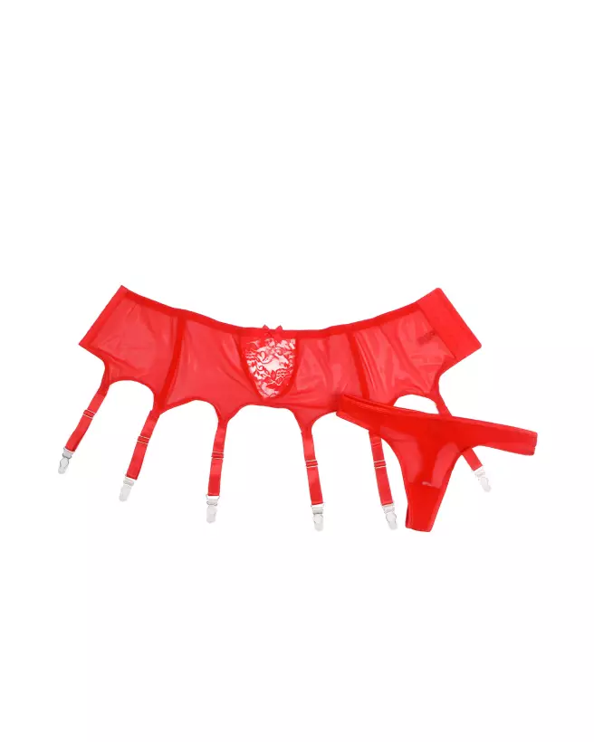 Porte-jarretelles rouge Paris Hollywood taille L/XL pour séduction et confort optimal-4