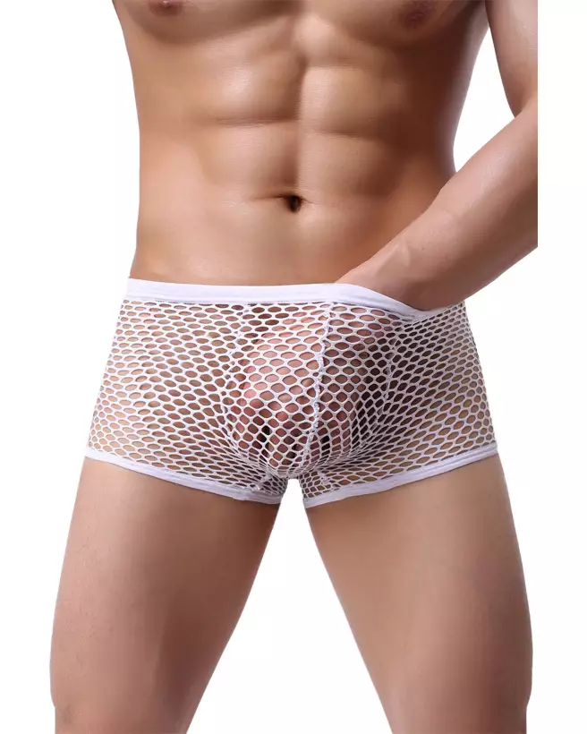 Boxer résille blanc PARIS HOLLYWOOD taille S/M pour homme-1
