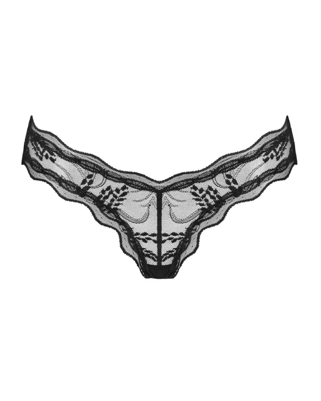 Mini culotte Perisia noire Obsessive en dentelle, confort élégant et sexy-1