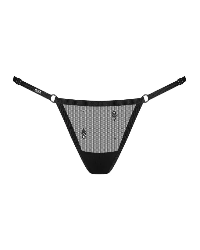 Jockstrap noir Anniverse Special de Obsessive avec détails graphiques et sangles ajustables-1