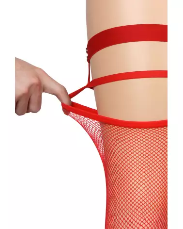 Bas résille rouge Paris Hollywood taille XL XXL élégants et confortables-4
