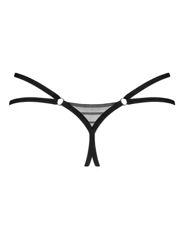 Image du String Ouvert Lune Bellis Noir par Obsessive, lingerie fine et séduisante-2